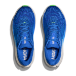HOKA Arahi 8 Herren Laufschuh in Blau mit weißer Sohle und grünen Akzenten, Oberseite