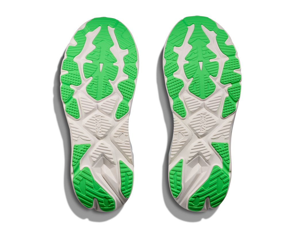 HOKA Arahi 8 Herren Laufschuh in Blau mit weißer Sohle und grünen Akzenten, Sohle