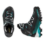 La Sportiva Aequilibrium ST GTX Damen schwarztürkis Oberseite und Seitenansicht