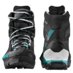La Sportiva Aequilibrium ST GTX Damen schwarztürkis Vorderseite und Rückseite