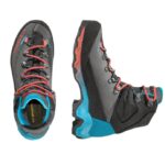 La Sportiva Aequilibrium Trek GTX Damen graublaurot Oberseite und Seitenansicht