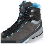 Mammut Kento Tour High GTX Damen grau-hellblau Wanderschuh Detailansicht Schnürung