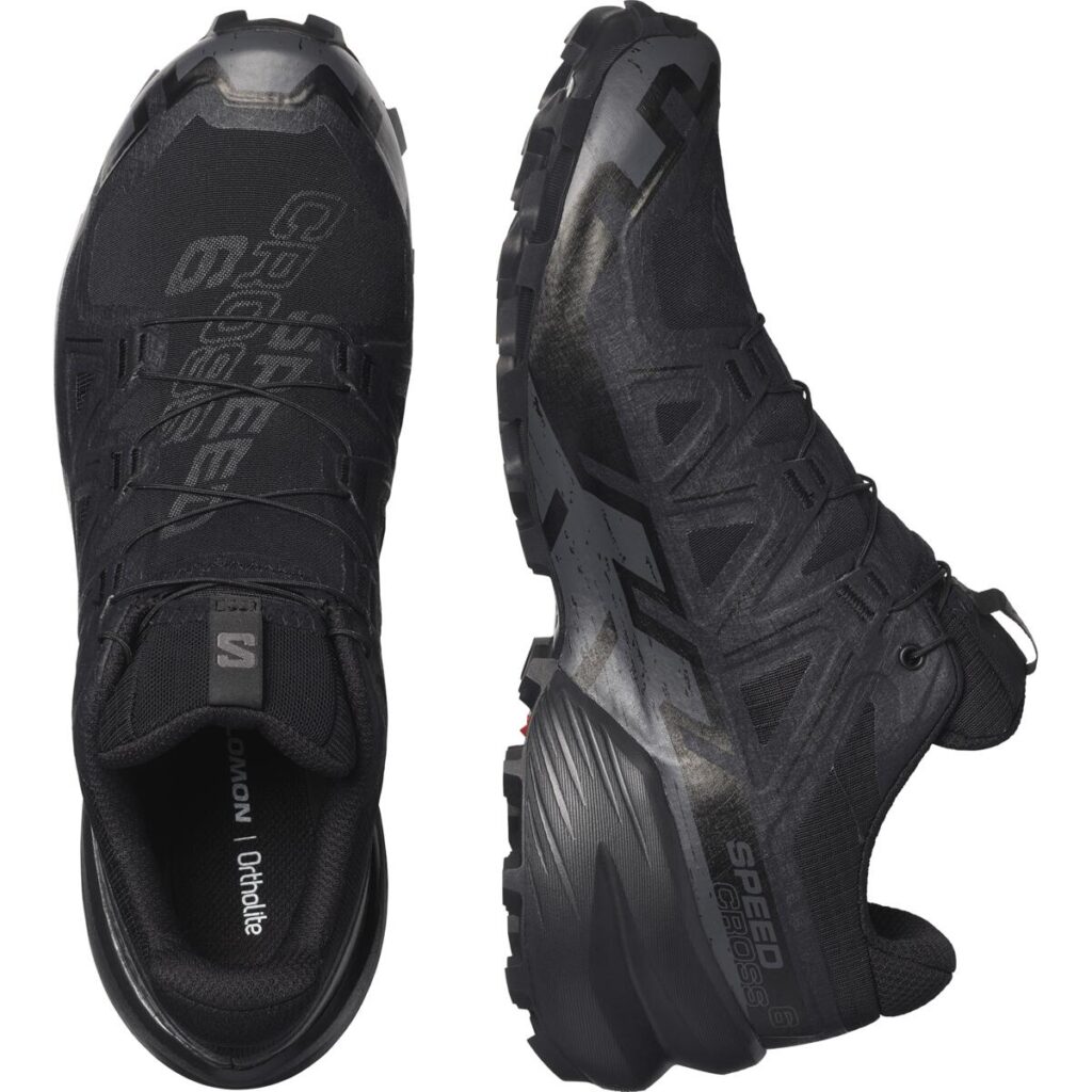 Salomon Speedcross 6 GTX Herren-Trailrunningschuh in Schwarz – Oberseite und Seitenansicht