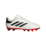 adidas Copa Pure 2 Club FxG Kinder-Fußballschuh in Cremeweiß/Rot – Seitenansicht