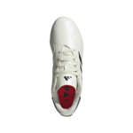 adidas Copa Pure 2 Club FxG Kinder-Fußballschuh in Cremeweiß/Rot – oben