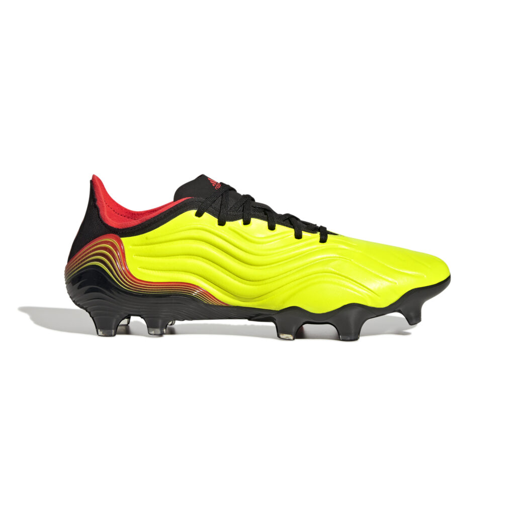 adidas Copa Sense.1 FG Fußballschuh in Neongelb/Rot – Seitenansicht