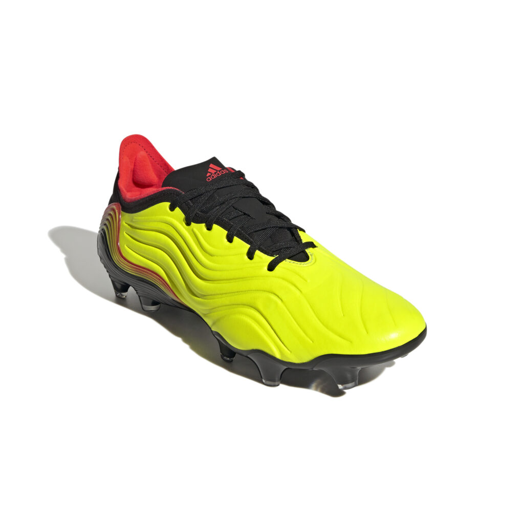 adidas Copa Sense.1 FG Fußballschuh in Neongelb/Rot – Frontalansicht