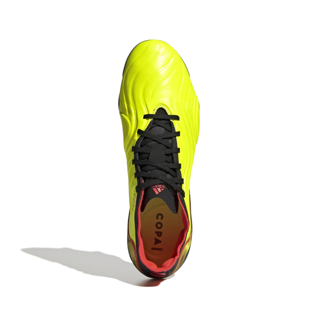 adidas Copa Sense.1 FG Fußballschuh in Neongelb/Rot – Vorne