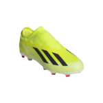adidas X Crazyfast League Laceless FG Kinder-Fußballschuh in Neongelb – Frontalansicht