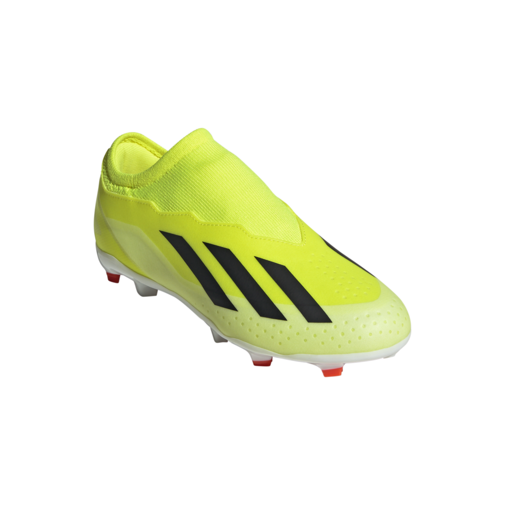 adidas X Crazyfast League Laceless FG Fußballschuh in Neongelb – Frontalansicht