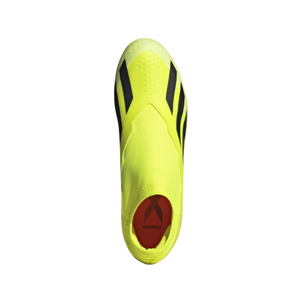 adidas X Crazyfast League Laceless FG Fußballschuh in Neongelb – Oben
