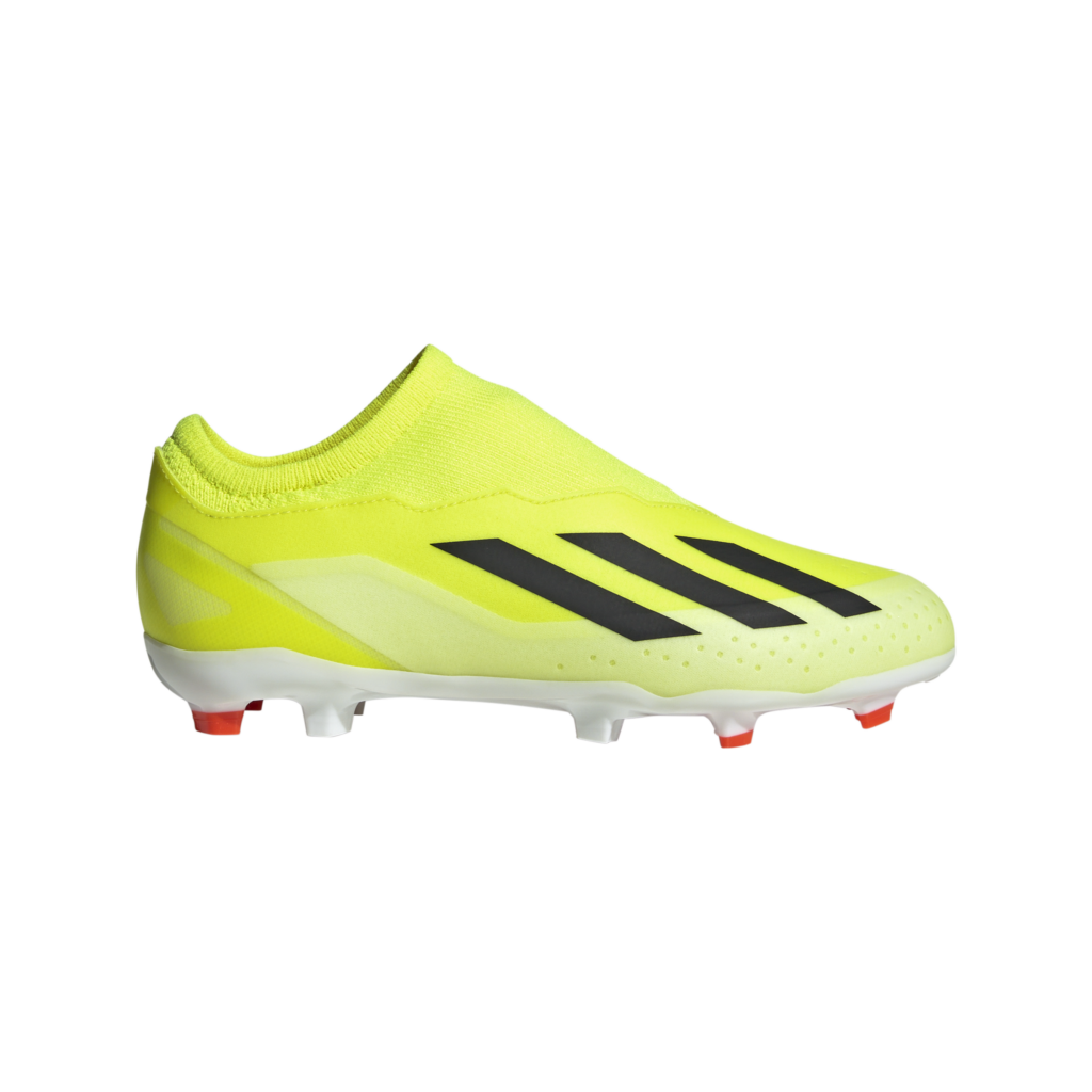 adidas X Crazyfast League Laceless FG Fußballschuh in Neongelb – Seitenansicht