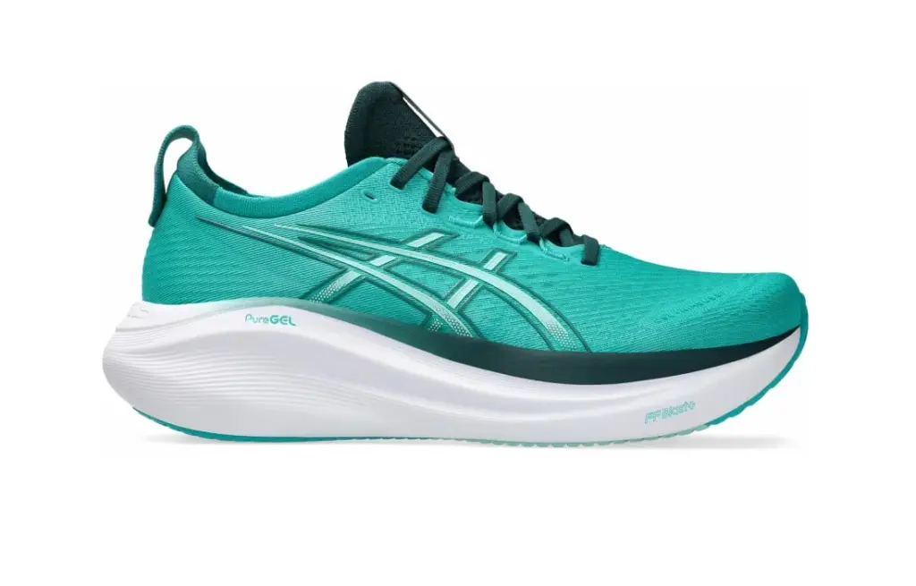 Asics Gel-Nimbus 27 Herren grün Laufschuh seitliche Ansicht