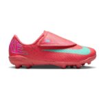 Nike Mercurial Vapor 16 Club Kinder Fußballschuh rot Klettverschluss Seitenansicht