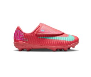 Nike Mercurial Vapor 16 Club Kinder Fußballschuh rot Klettverschluss Seitenansicht