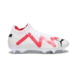 Puma Future Pro MxSG Fußballschuh in Weiß/Rot – Seitenansicht