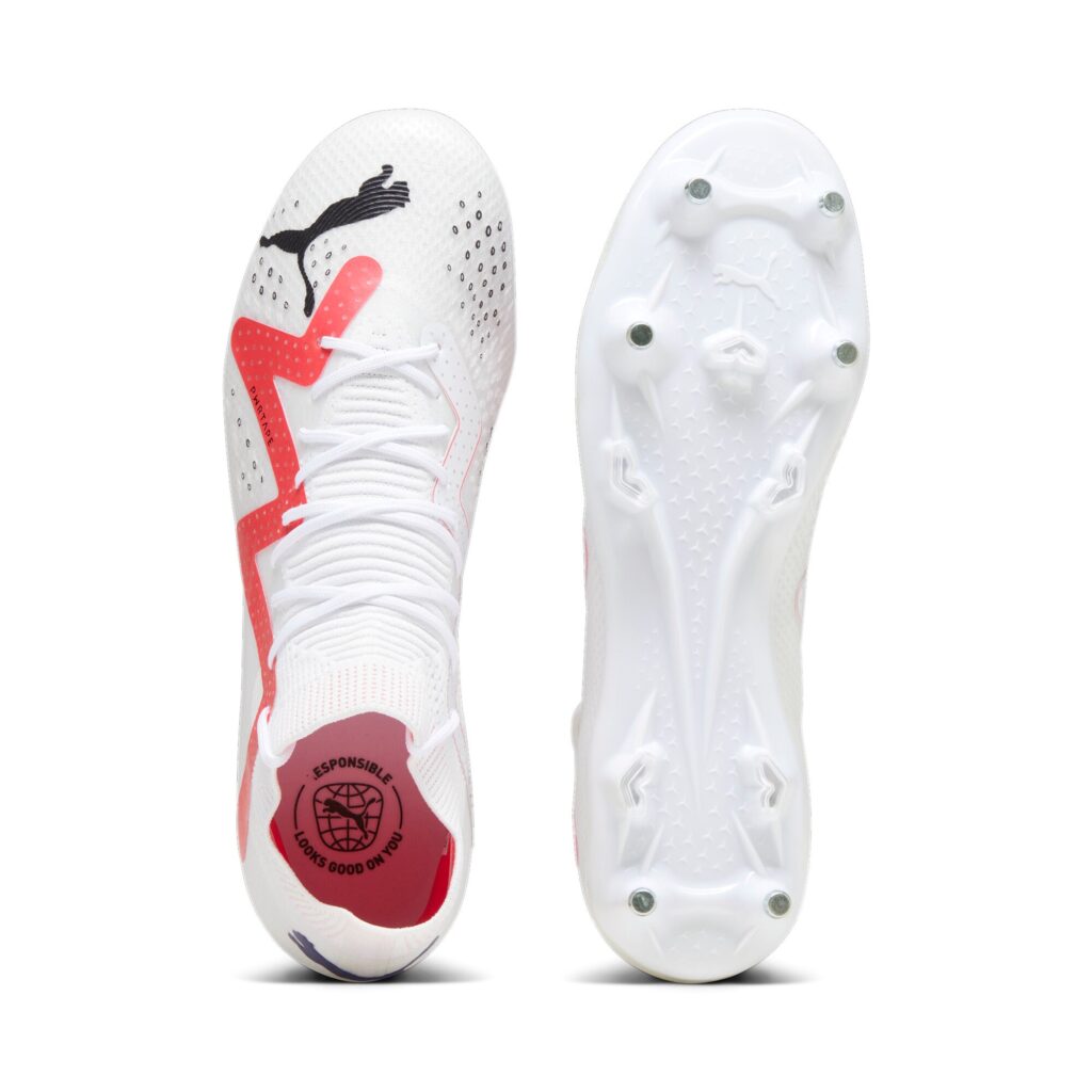Puma Future Pro MxSG Fußballschuh in Weiß/Rot – Sohle