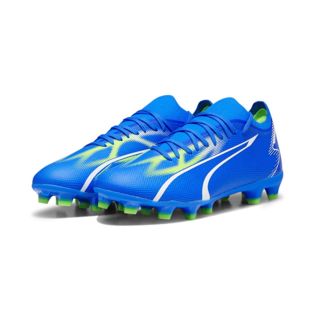 Puma Ultra Match FG/AG Fußballschuh in Blau – Frontalansicht
