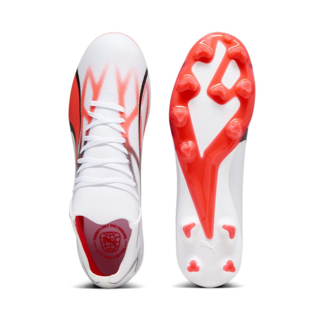 Puma Ultra Match FG/AG Fußballschuh in Weiß/Rot – Sohle