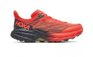 Hoka Speedgoat 5 GTX Herren-Trailrunningschuh in Rot/Schwarz – Seitenansicht