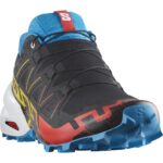 Salomon Speedcross 6 Herren-Trailrunningschuh in Schwarz/Blau/Rot – Vorderseite