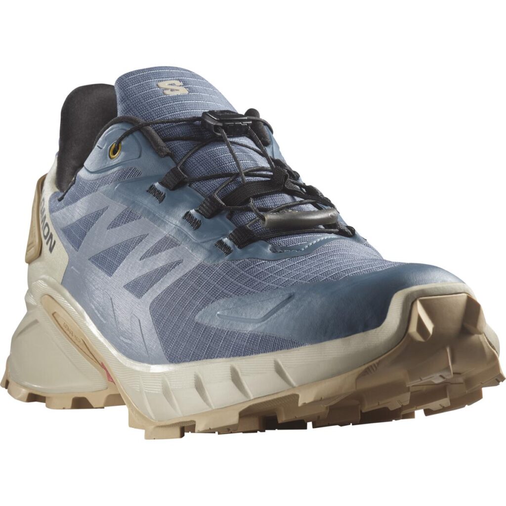 Salomon Supercross 4 GTX Herren-Trailrunningschuh in Blau/Beige – Vorderseite
