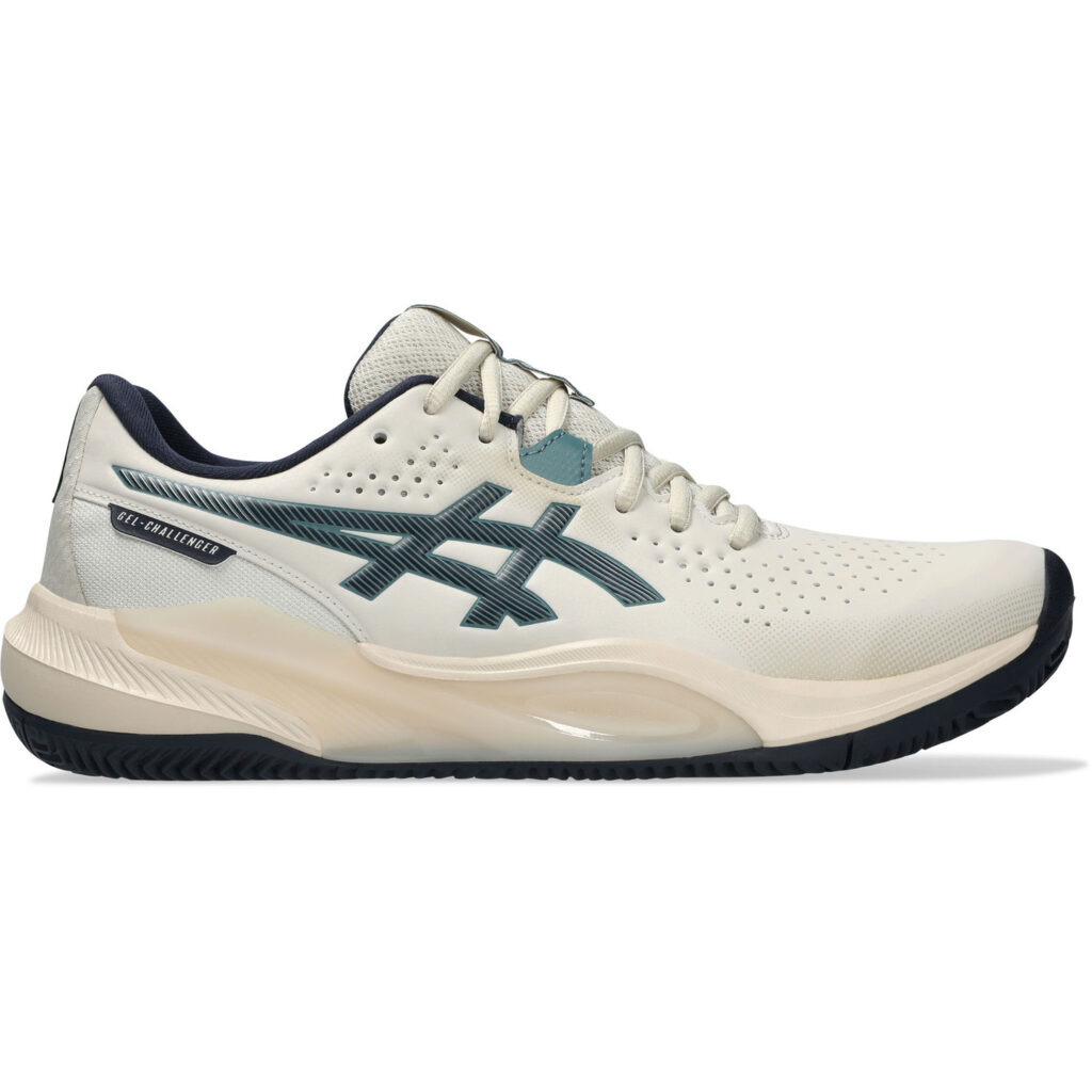Asics Gel-Challenger 15 Clay Herren Tennisschuh weiß blau Seitenansicht