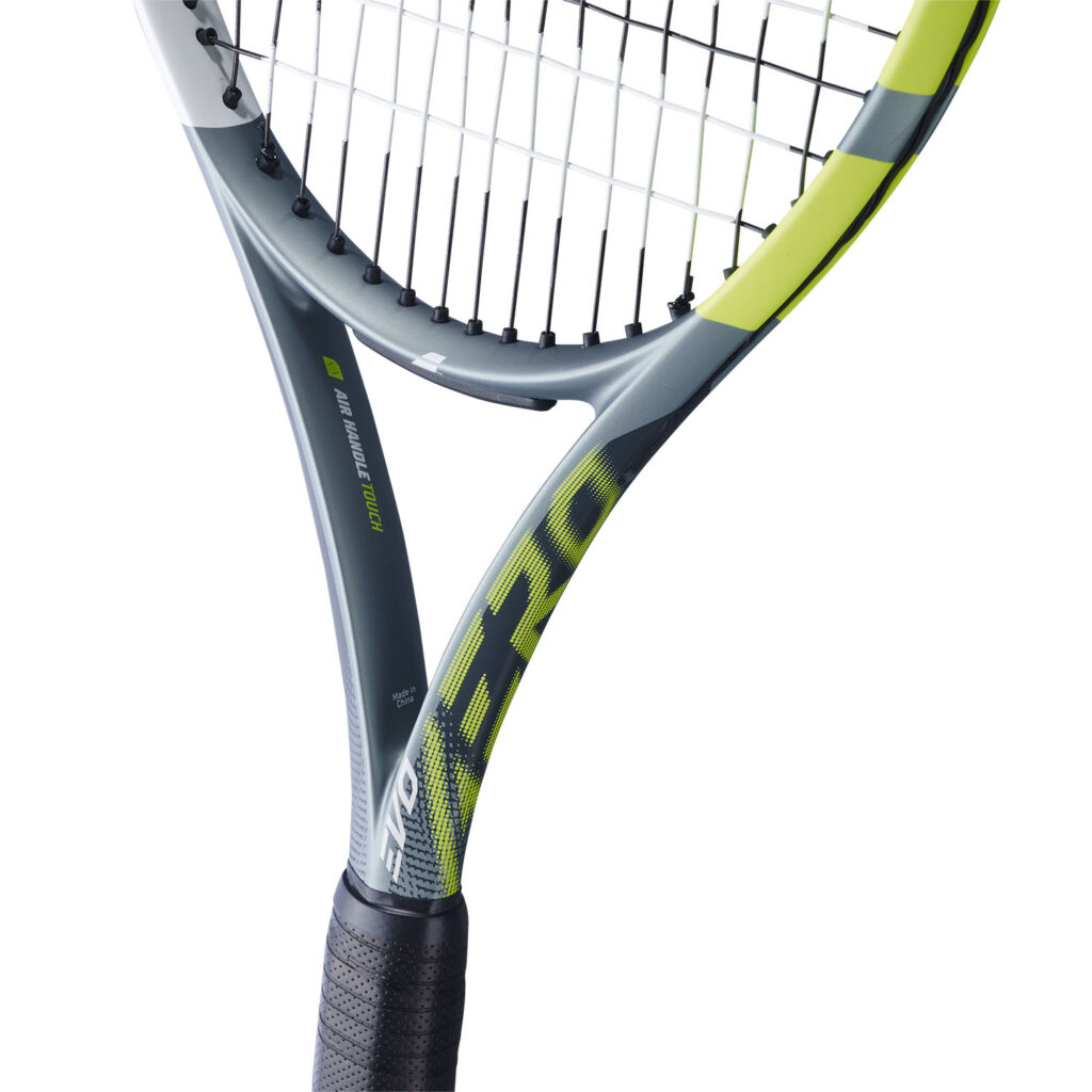 Babolat Evo Aero Gen 2 Tennisschläger grau gelb besaitet Detailansicht
