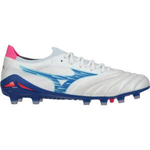 Mizuno Morelia Neo IV Beta Elite FG Fußballschuhe weiss blau Seitenansicht