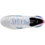 Mizuno Morelia Neo IV Beta Elite FG Fußballschuhe weiß blau von Oberseite