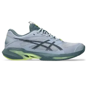 Asics Solution Speed FF 4 Clay Herren Tennisschuh grau blau Seitenansicht