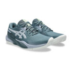 Asics Gel-Challenger 15 Clay Herren Tennisschuh grau blau Vorderseite