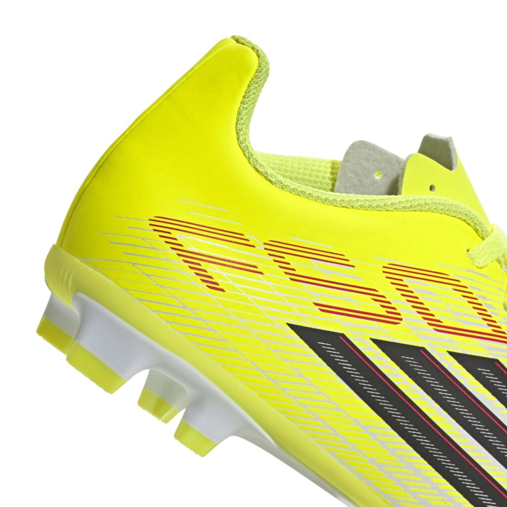 Adidas F50 Club Kinder Fußballschuh gelb Detailansicht hinten