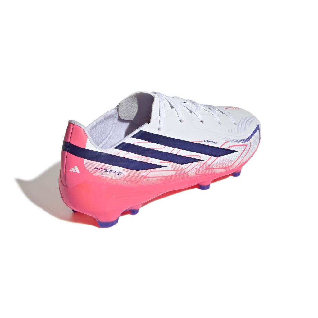 Adidas F50 Hyperfast League Kinder FG Fußballschuh weiß-pink Hinteransicht