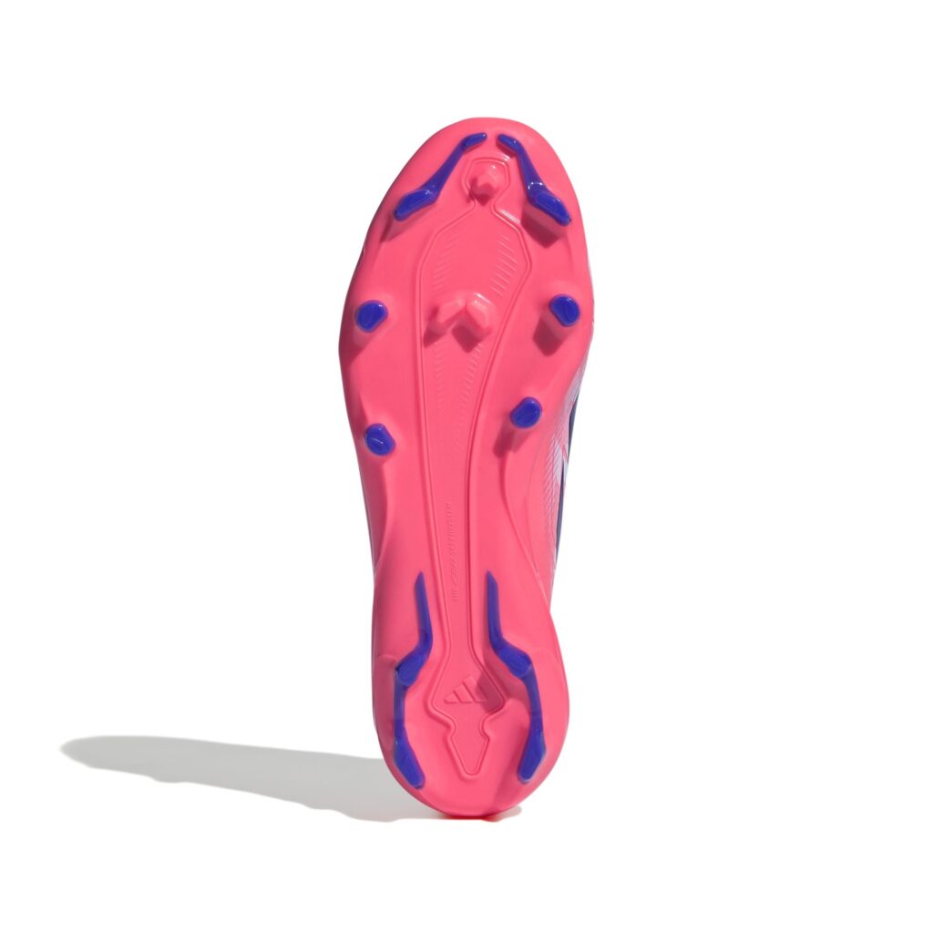 Adidas F50 Hyperfast League Kinder FG Fußballschuh weiß-pink Sohlenansicht