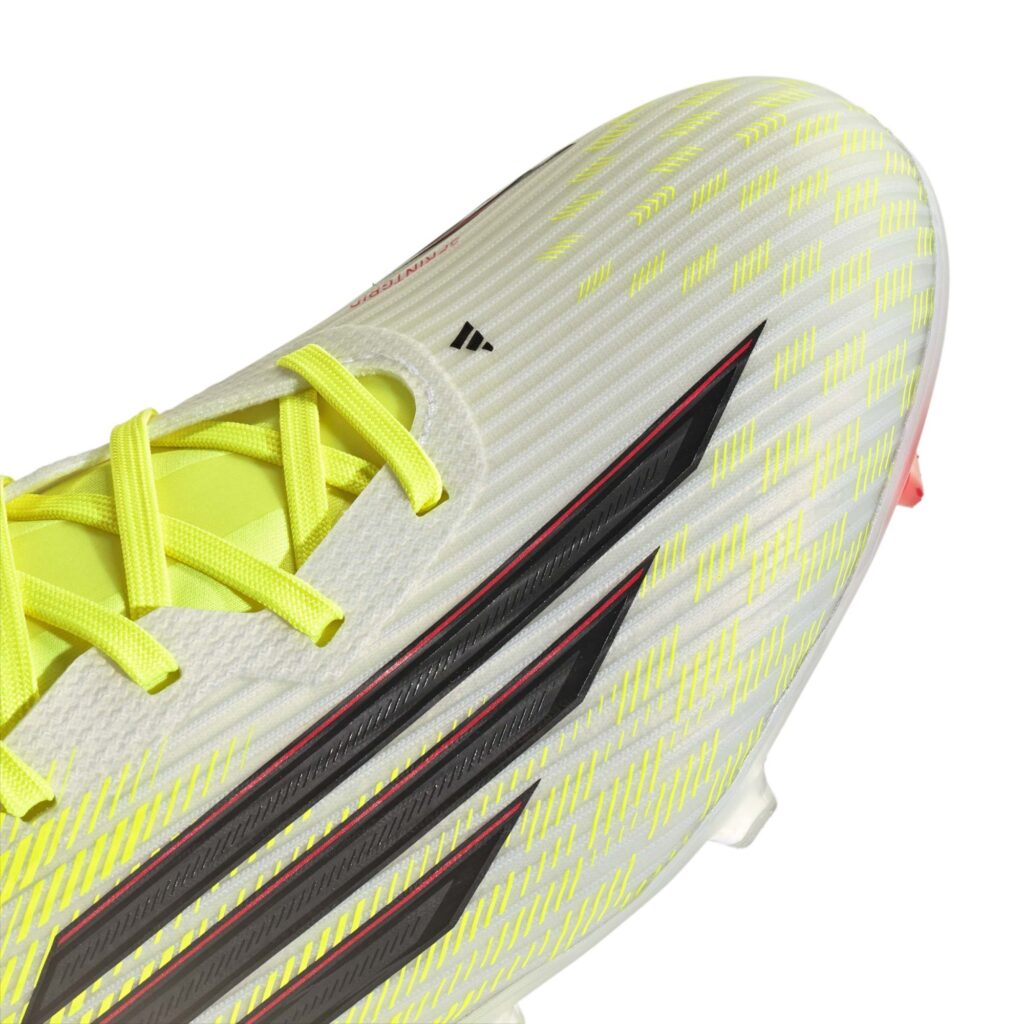 Adidas F50 League FG/MG Fußballschuh gelb Detailansicht Schnuerung