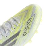 Adidas F50 Sparkfusion Pro FG/MG Damen Fußballschuh weiß-gelb Detailansicht Schnuerung