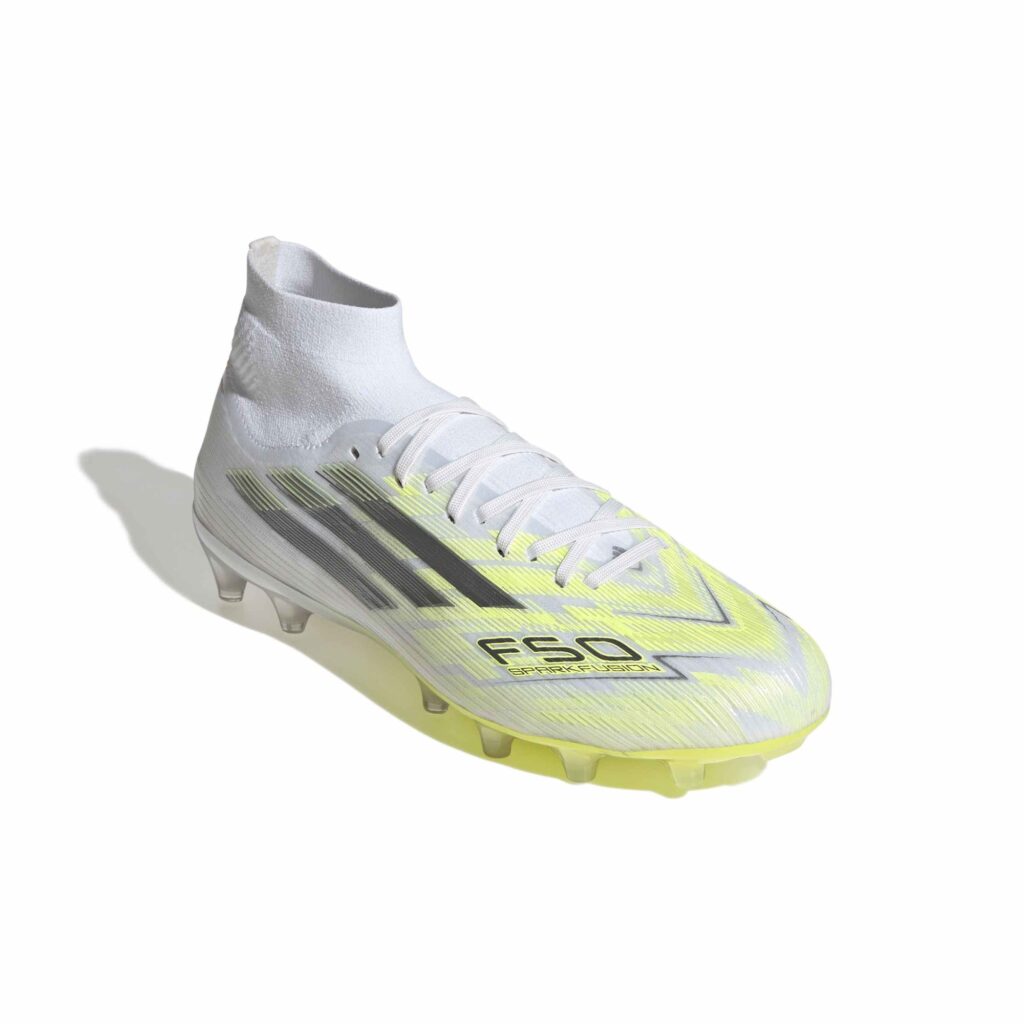 Adidas F50 Sparkfusion Pro FG/MG Damen Fußballschuh weiß-gelb Detailansicht Vorne