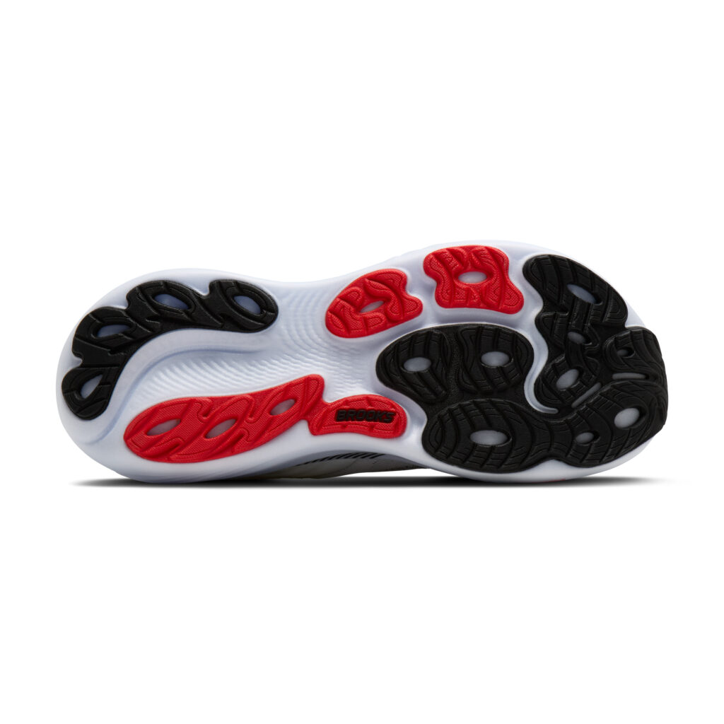 Brooks Adrenaline GTS 25 Herren Laufschuh weiß/rot Sohlenansicht