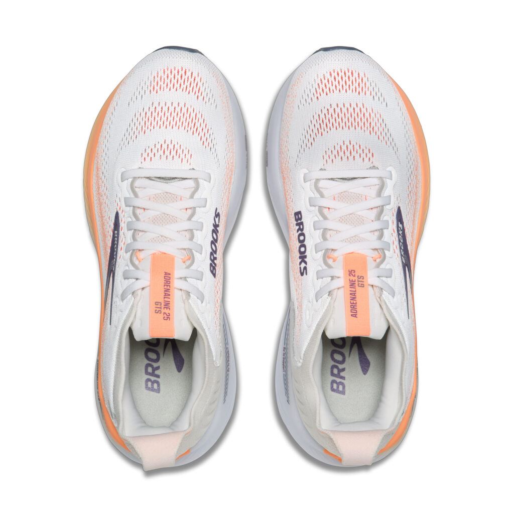 Brooks Adrenaline GTS 25 Damen Laufschuh weiß/orange Detailansicht