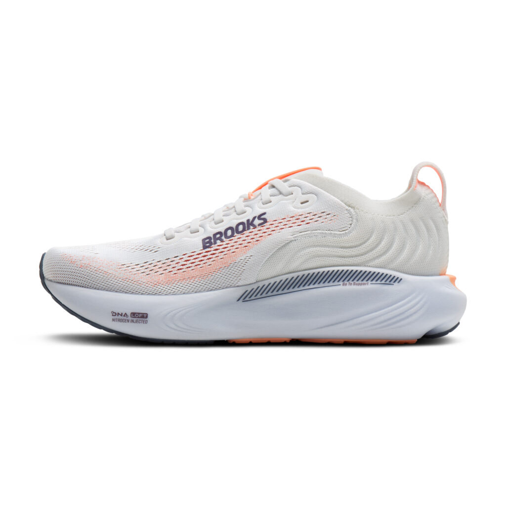 Brooks Adrenaline GTS 25 Damen Laufschuh weiß/orange Innenansicht