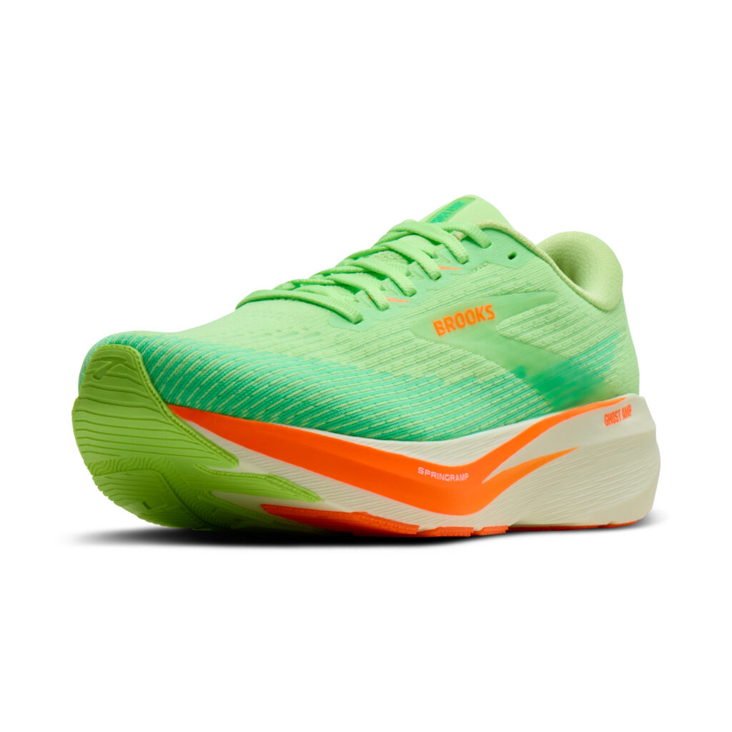Brooks Ghost Amp Herren Laufschuh grün Frontalansicht