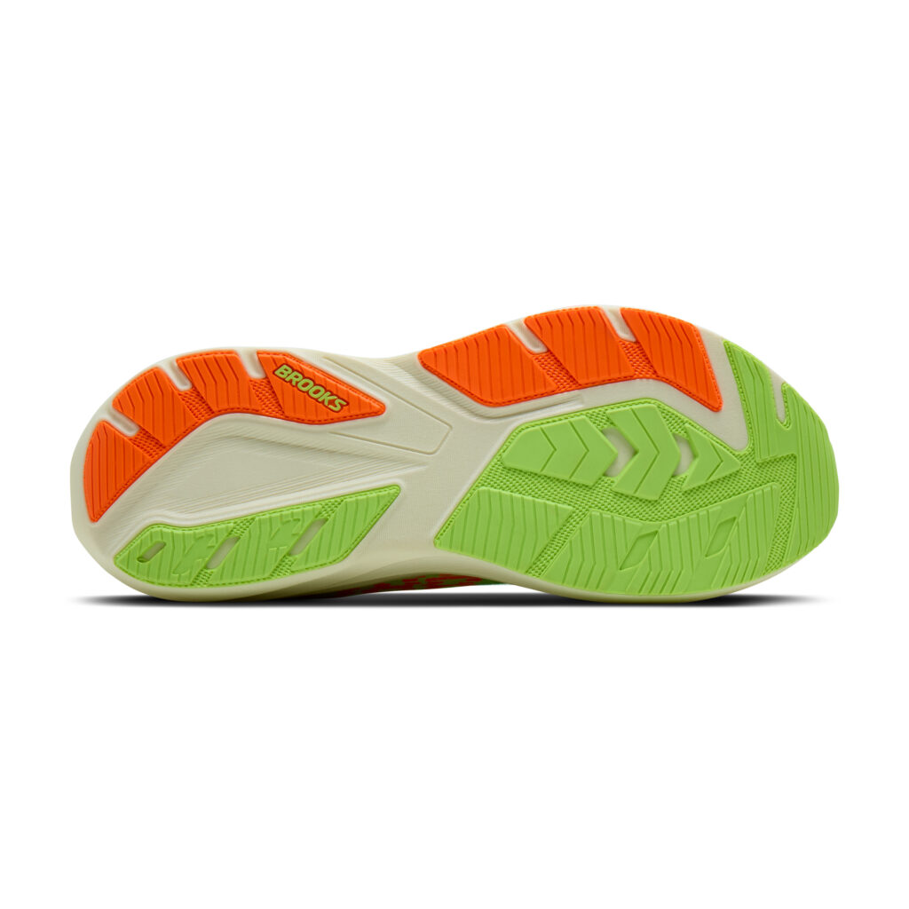 Brooks Ghost Amp Herren Laufschuh grün Sohlenansicht