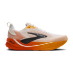 Brooks Ghost Max 4 Herren Laufschuh weiß-orange Seitenansicht