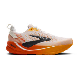 Brooks Ghost Max 4 Herren Laufschuh weiß-orange Seitenansicht