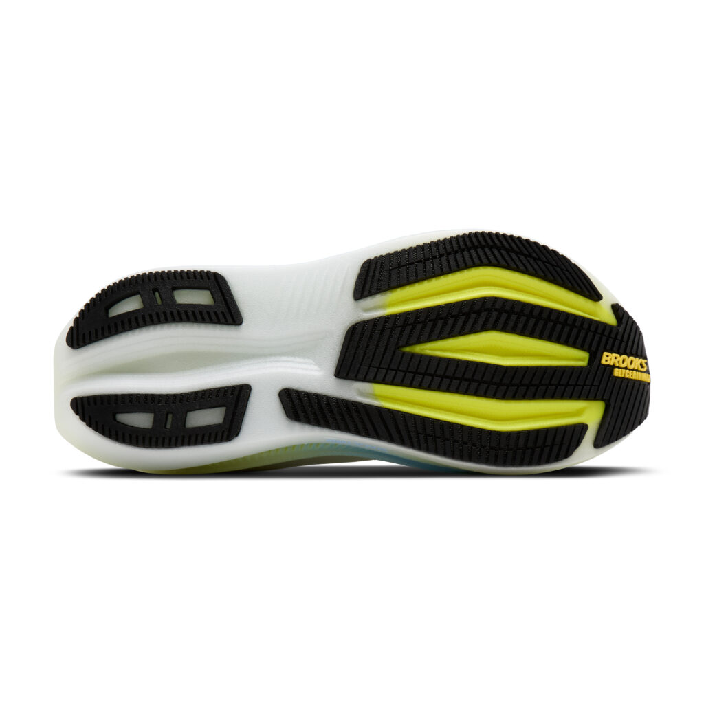 Brooks Glycerin Max 2 Herren Laufschuh weiß/gelb Sohlenansicht