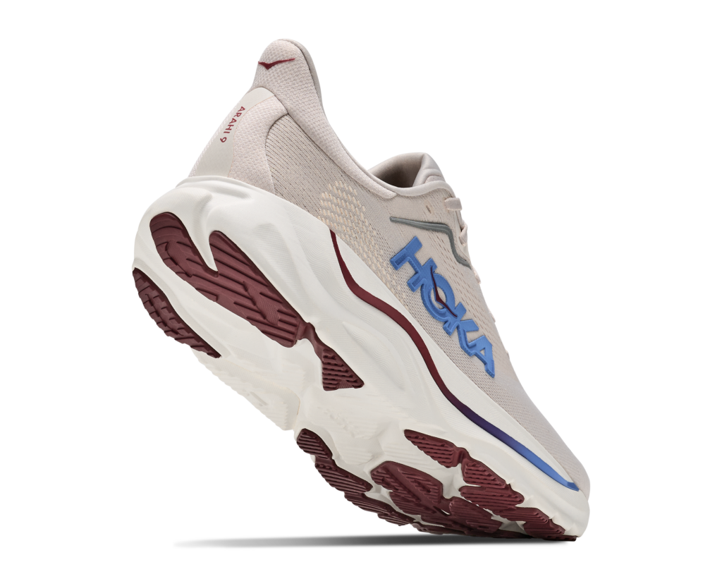 Hoka Arahi 9 Herren Laufschuh beige/blau Detailansicht Sohle