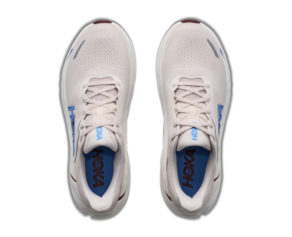 Hoka Arahi 9 Herren Laufschuh beige/blau Detailansicht oben