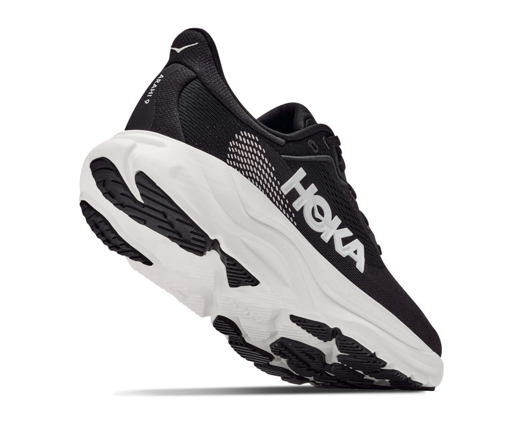 Hoka Arahi 9 Herren Laufschuh schwarz/weiß Detailansicht Sohle