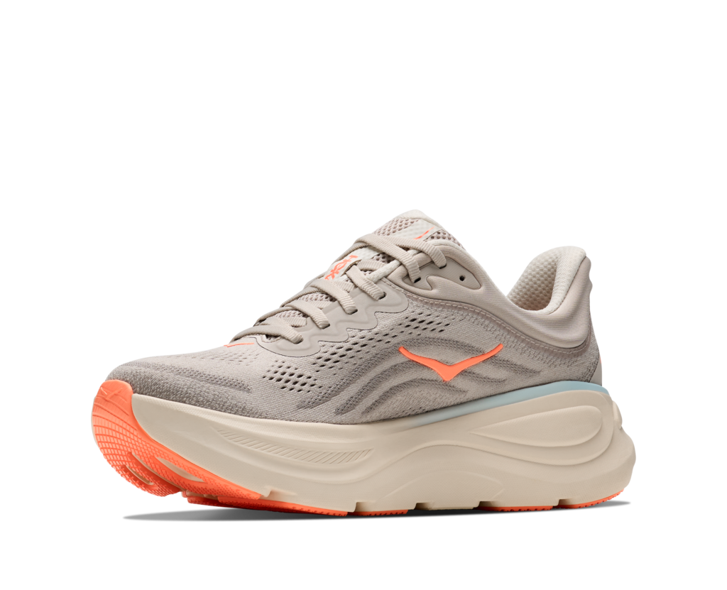 Hoka Bondi 9 Damen Laufschuhe beige orange Innenansicht
